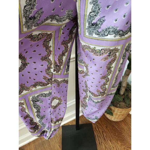 Toxik3 Jumpsuit Womens Small Purple Paisley Sleeveless Pockets Adjustable Strap - Picture 14 of 16